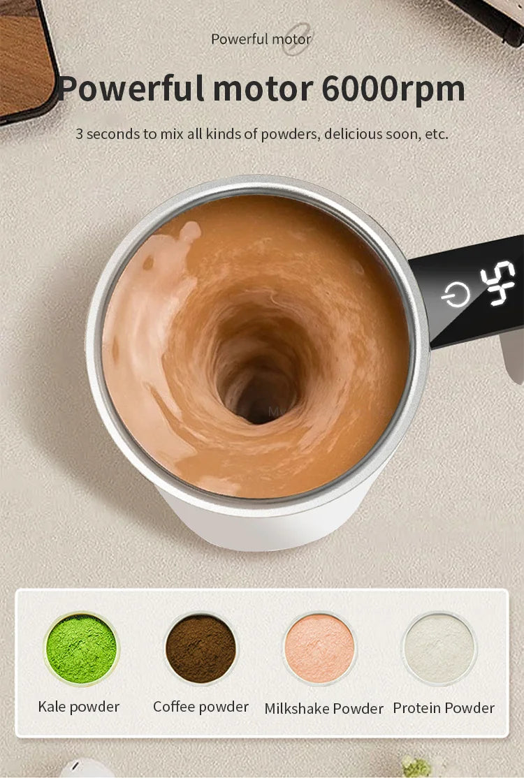 Self-Stirring Coffee Mug – Portable & Rechargeable