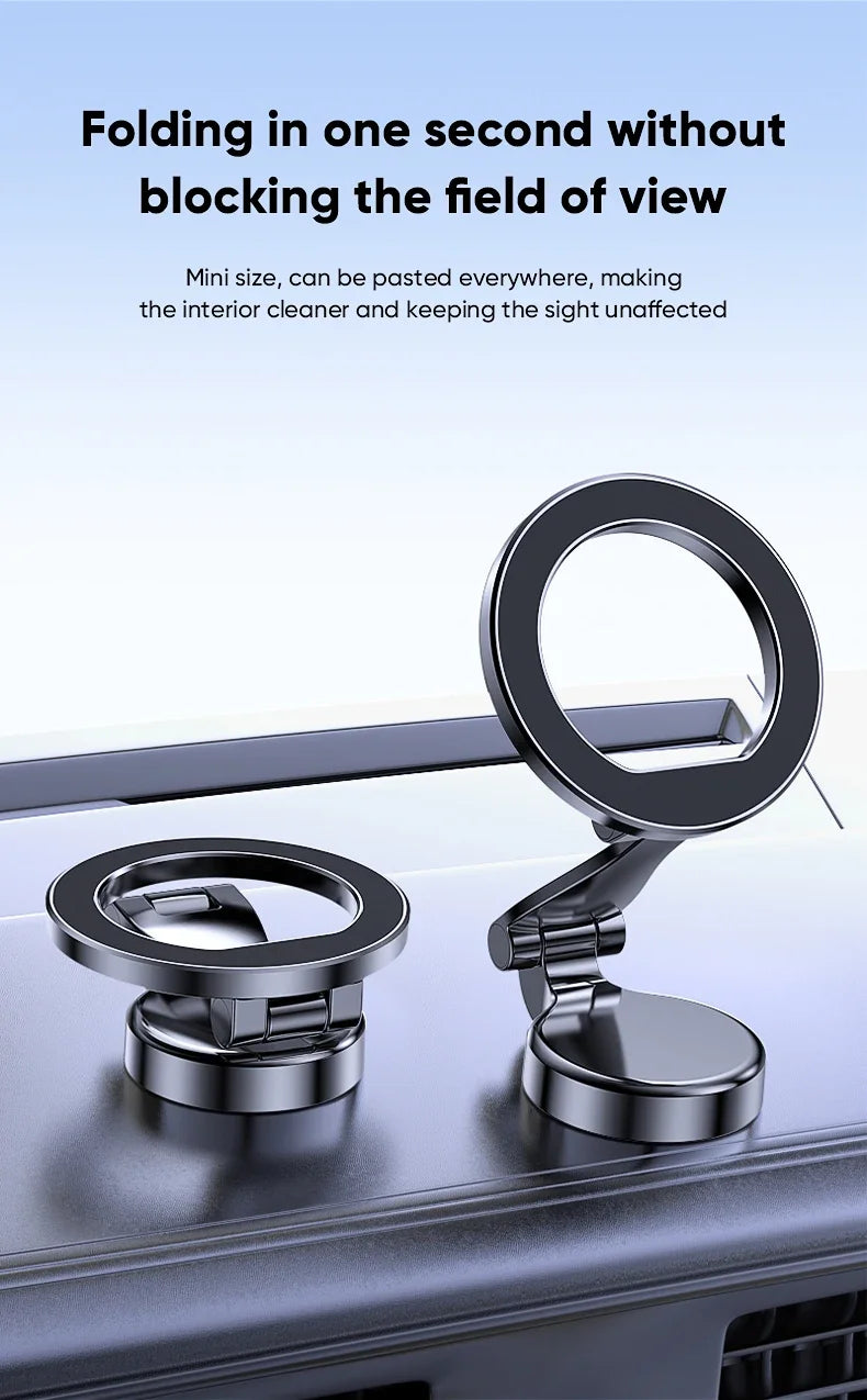Magnetic 360° Car Phone Holder with Suction Mount