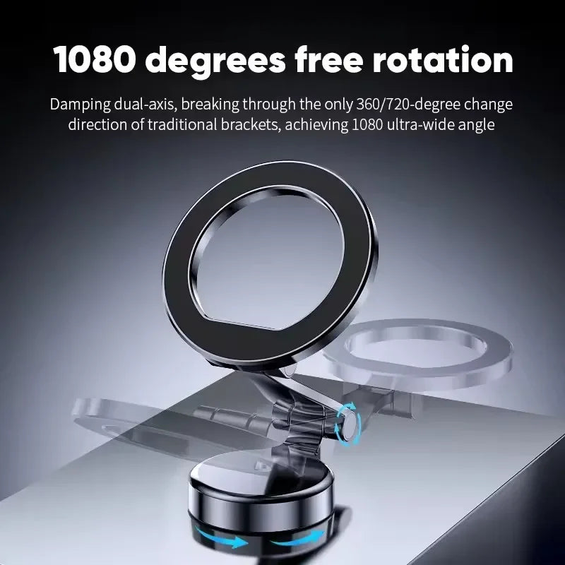 Magnetic 360° Car Phone Holder with Suction Mount