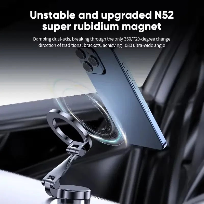 Magnetic 360° Car Phone Holder with Suction Mount