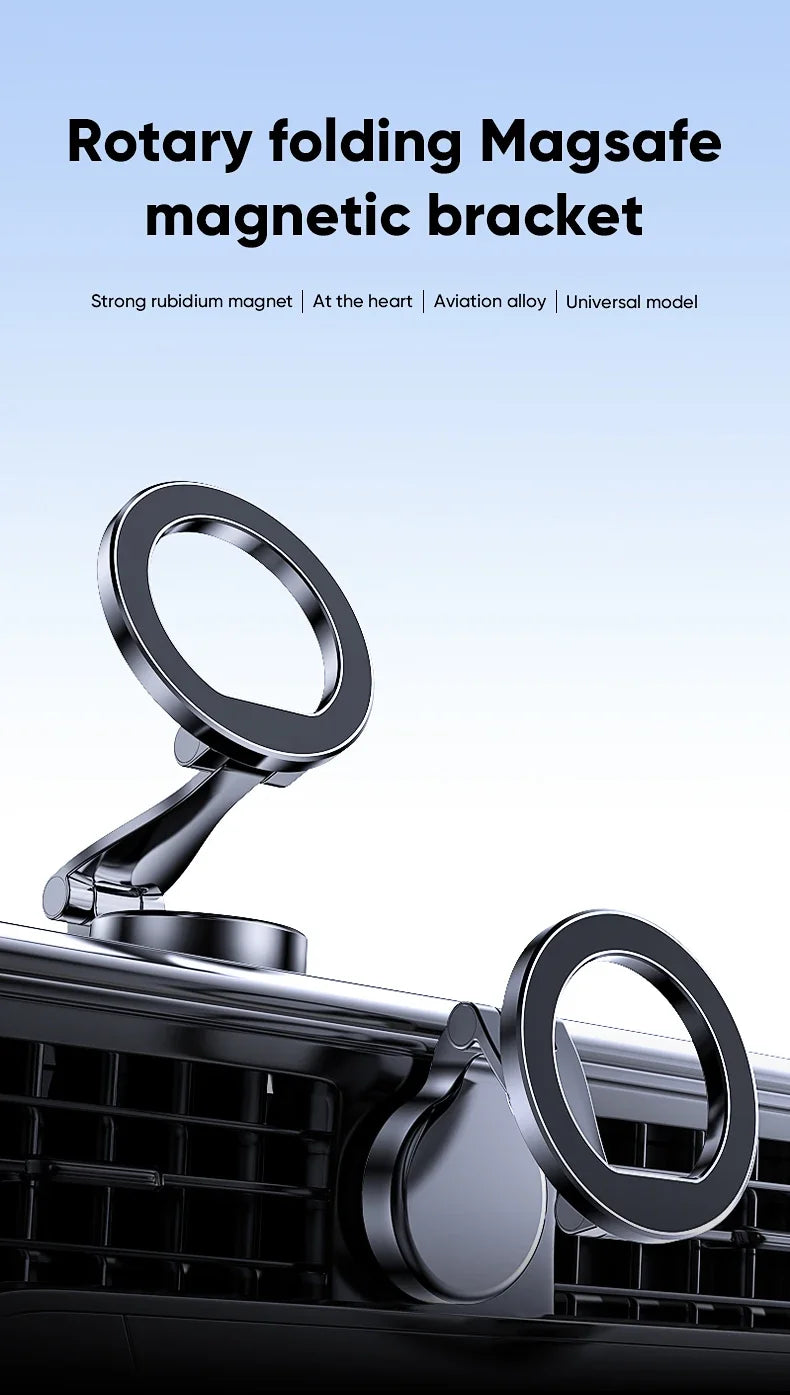 Magnetic 360° Car Phone Holder with Suction Mount