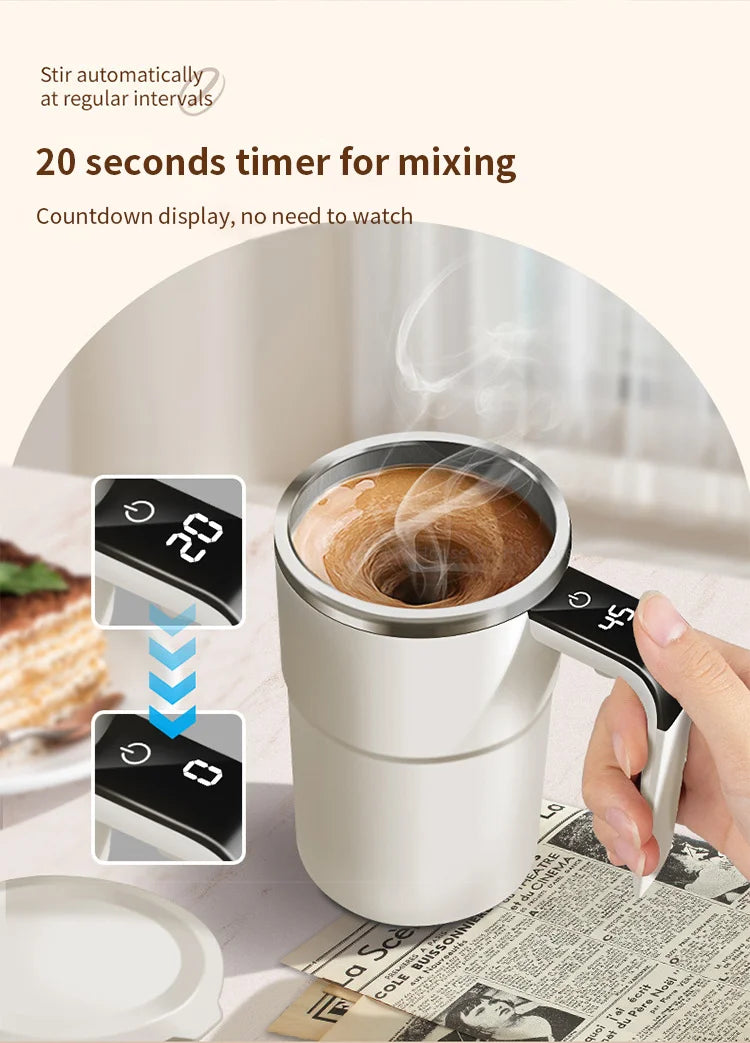 Self-Stirring Coffee Mug – Portable & Rechargeable